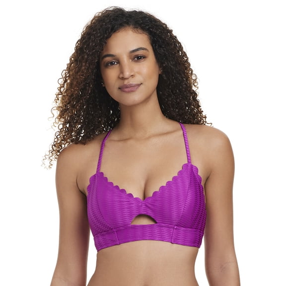 Jessica Simpson Women's Scalloped Bikini Top, Sizes XS-2XL