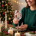 thumbnail image 6 of 3D Christmas Wine Glasses, Collectible 3D Christmas Glass Art Cup Glassware, Festive Glass Drinkware for Wine, Cocktails Holiday Table Decor Gift, 6 of 6