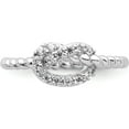 thumbnail image 4 of Sterling Silver Cheryl M Rhodium-Plated Cz Knot Ring (Size 7) Made In China qcm192-7, 4 of 5