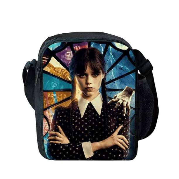Back-to-School Essentials Wednesday Lunch Box For Men Women Adults, Portable Insulated Lunch Bag For Office Work School, Reusable Zippered Bento Lunch Box For Kids
