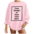 thumbnail image 3 of Sweatshirts for Women Women Fashion Solid Crewneck Loose Sweatshirt Casual Long Sleeve Pullover Tops Juniors Two Piece Outfit Sweatshirt Boy Athletic Jacket with Hood Jacket with Hoodie Hoodie Pink XL, 3 of 9