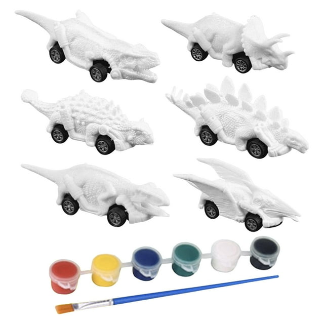 Coches de juguete que se mueven hacia atrás, coches de juguete de fricción, juego de pintura de dinosaurios, juguetes de dinosaurios para Estilo A