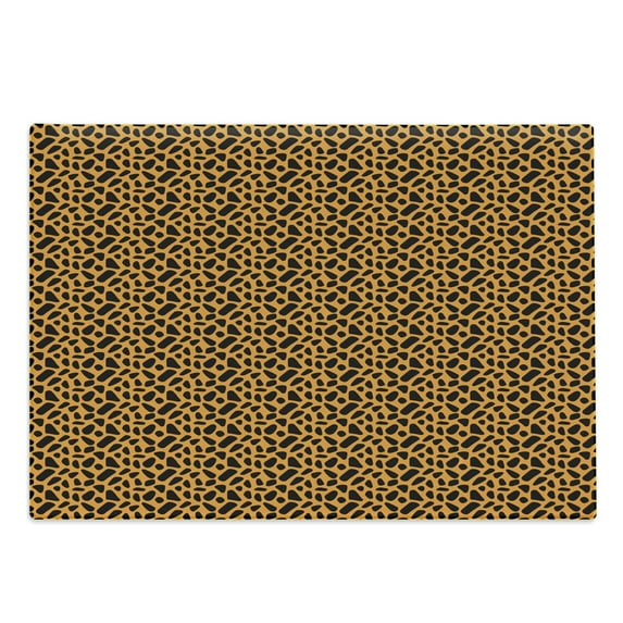 Abstract Cutting Board, Bicolour Animal Print Inspired Cheetah Skin Look Shapes Illustration, Decorative Tempered Glass Cutting and Serving Board, in 3 Sizes, by Ambesonne