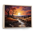 thumbnail image 2 of Designart "Pastoral Painted Skies at Sunset" Landscapes Floater Framed Wall Art Living Room, 2 of 7