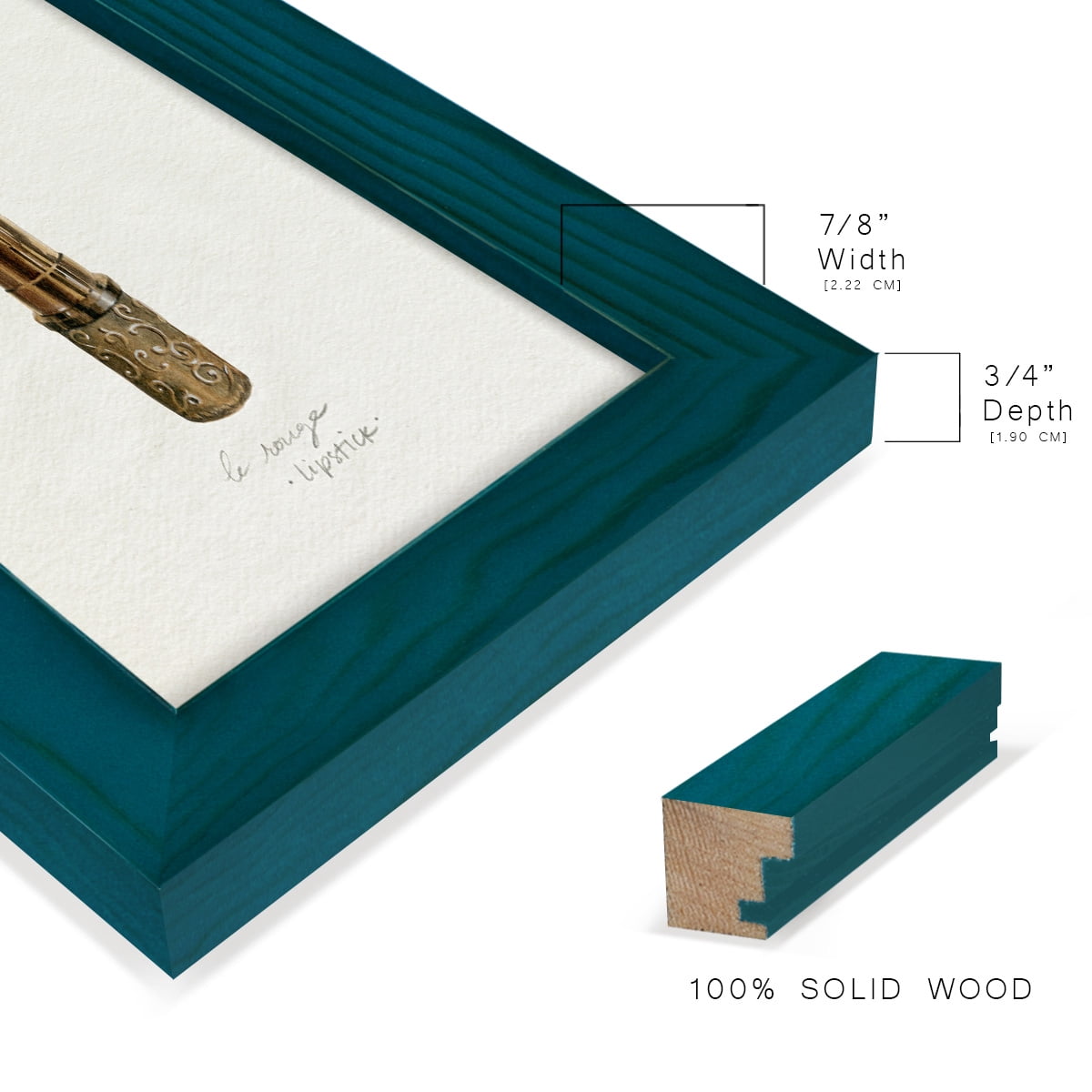 Gilded Toiletries III - Framed Print w/glass - Ocean Blue