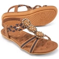 thumbnail image 6 of Ablanczoom Womens Sandals: Rhinestone Flower Comfortable Summer Flat Sandals for Women Beach Shoes, 6 of 7