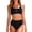 Black, variant on IFNWSV Bathing Suit for Women 2 Piece Bikini Set Tie Side High Leg Cut String Bikini Adjustable Top Padded Black XL
