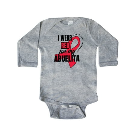

Inktastic Sickle Cell Awareness I Wear Red For My Abuelita Gift Baby Boy or Baby Girl Long Sleeve Bodysuit