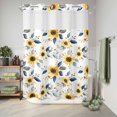 thumbnail image 6 of No Hook Shower Curtain, Sunflower Shower Curtains for Bathroom with See Through Top Window, Spring Floral Vintage Summer Botanical Waterproof & Washable Bath Curtain Stall 48"x72", 6 of 9