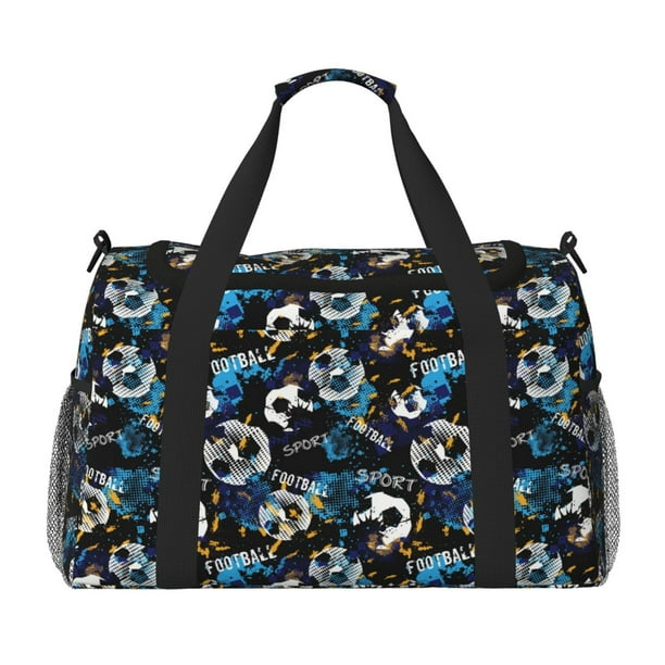 Balery Football Bolsa de Gimnasio para Mujeres, Bolsa de Viaje con Bolsillo Húmedo, Bolsa de Fin de Semana para Mujeres, Bolsa de Viaje Resistente al Agua