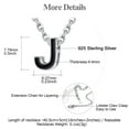 thumbnail image 6 of FOCALOOK 925 Sterling Silver Initial Necklace for Women Dainty Black Tiny Cute Letter J Pendant Choker Necklace Jewelry Gift 16inch, 6 of 8