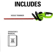 Greenworks 40V 24 Hedge Trimmer (1 Cutting Capacity), Battery Not Included HT40B02