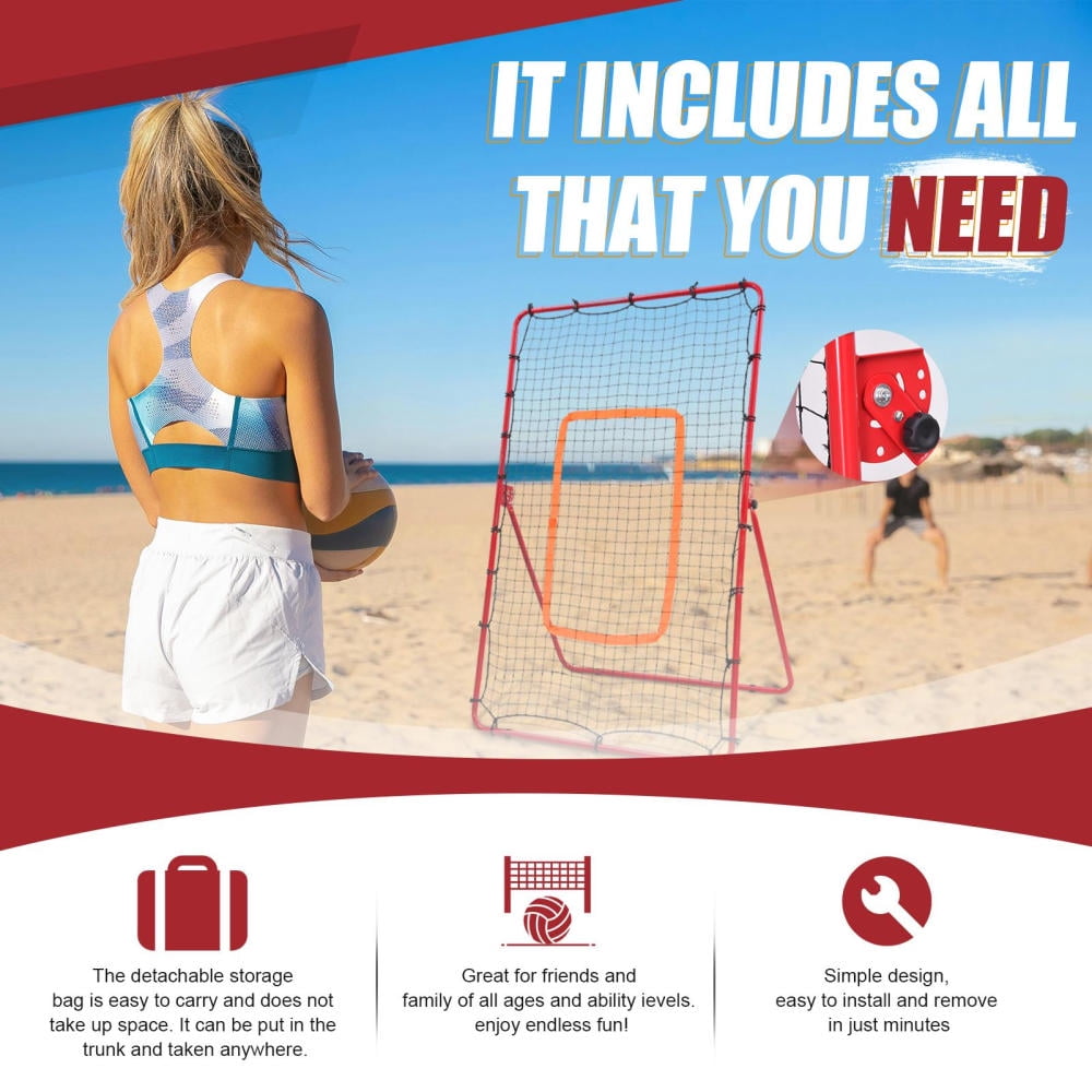 TOHU 6x4ft Volleyball Practice Net - Adjustable Rebound Angles for Players, Teams & Backyard Training
