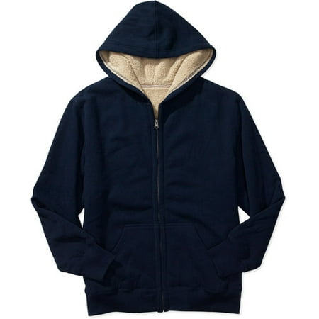 Faded Glory - Big Men's Plush Shearling-Lined Zip Hoodie