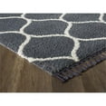 thumbnail image 2 of Totti Oval 6' x 9' Rectangular Polypropylene Trellis Rug in Dark Gray/Cream, 2 of 3