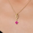 thumbnail image 3 of Gem Stone King 10K Yellow Gold Pink Mystic Topaz Pendant Necklace for Women | 0.80 Cttw | Gemstone November Birthstone | Princess 5MM | With 18 inch Chain, 3 of 6