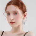 thumbnail image 3 of Dainty Music Note Asymmetrical Dangle Hook Earrings for Women Crystal CZ G Clef Musical Drop Fake Huggie Hoops Earring, 3 of 6