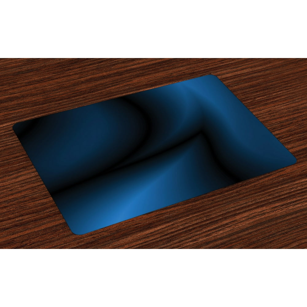Navy Blue Placemats Set of 4 Deep in the Majestic Ocean Themed Dark