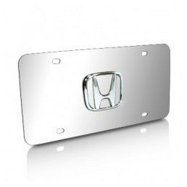 Honda 3D Logo Chrome Stainless Steel License Plate