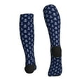 thumbnail image 4 of Compression Socks for Women and Men - Anchors texture vintage navyblue Compression Socks Circulation for Workout, 4 of 8