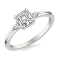 thumbnail image 2 of Ammo Jewel 2.3 Ct Asscher Cut Lab-Created Simulated Diamond Engagement Ring - 14K White Gold Plated Rings - Elegant Solitaire Wedding Ring for Women - Perfect Gift for Proposals, Anniversary, 2 of 3