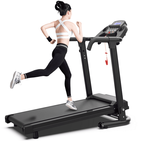Foldable Treadmill for Home, 2.5HP Portable with Handles, 300 lbs Capacity, APP Control & LED Display, Folding Walking Pad for Fitness
