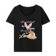 thumbnail image 1 of Camiseta de mujer con cuello redondo, camiseta básica suave y moderna para uso diario en la playa de vacaciones SG, 1 of 7