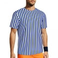 thumbnail image 3 of Nautical Blue And White Sports T Shirt Summer Vertical Stripes Vintage T-Shirts Novelty Te, 3 of 5