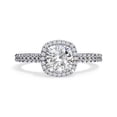 thumbnail image 2 of IGI Certified Lab Grown Diamond Engagement Ring | Center 7MM Cushion Cut Halo Solitaire Anniversary Wedding Rings For Women In 18K Solid White Gold | F-G, VS-SI Quality (2.10 Ctw) Ring Size-4.5, 2 of 7