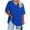 Blue, variant on Fanxing Plus Size Tops Women 2XL Blue Oversized V Neck Short Sleeve Summer T-shirt (Women's Plus S-5XL)