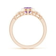 thumbnail image 2 of ANGARA Natural Vintage Style Bezel-Set 1.15 ct Amethyst Ring with Diamonds in 14K Rose Gold for Women (Size-8x6mm) | February Birthstone, Anniversary, Jewelry Gift for Women | Natural Amethyst Ring, 2 of 9