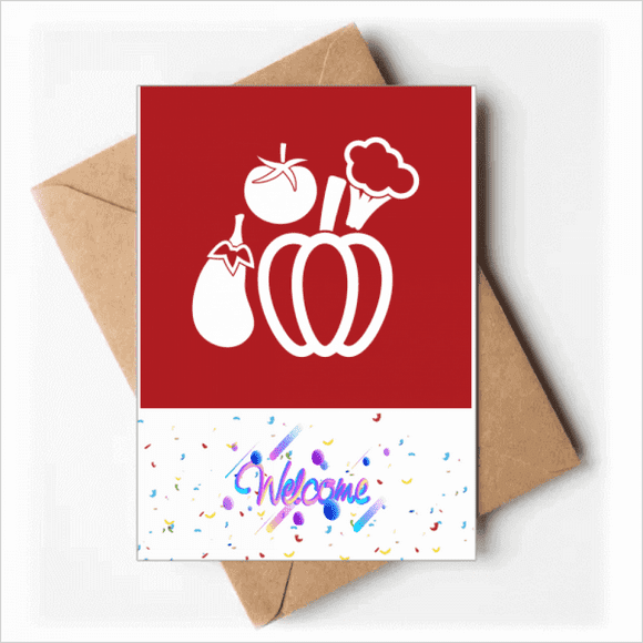 Combinaison de Légumes Corps d'Aubergine de Citrouille Bienvenue Retour Cartes de Voeux Enveloppes Vierges