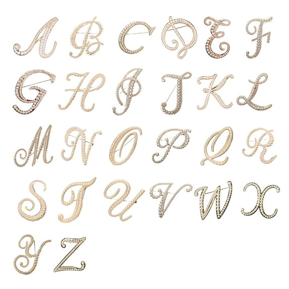 Meidiya Letter Brooch Pins Initial Rhinestone Brooch for Women Crafts Gold A-Z 26 Letters Simulated Pearl Initial Letter Alphabet Brooches Pin Women Gifts Jewelry Accessories