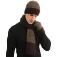 thumbnail image 6 of Unisex Knit Hat Scarf Gloves Set, Wool Blend Three-Piece Winter Accessories for Men and Women, Double-Layer Thermal Cap with Plush Lining, Cold Weather Protection Set for Extreme Winter Conditions B, 6 of 7