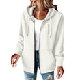thumbnail image 5 of Enjoytime Womens Zip Up Hoodies Solid Color Long Sleeve Hooded Jacket 2026 Fall Winter Fleece Trendy Casual Sweatshirt, 5 of 8