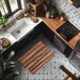thumbnail image 4 of Brown Wood Board Door Mat Farmhouses Vintage Barn Theme Plank Texture Non Slip Absorbent Entrance Mat Washable Low Profile Indoor Doormat for Front Door Entryway Entry 18"x30", 4 of 9