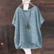 thumbnail image 1 of Karight Women‘s Linen Cotton Oversized Tunic Top Short Sleeve High Low Plus Size Casual Blouse for Summer, 1 of 4