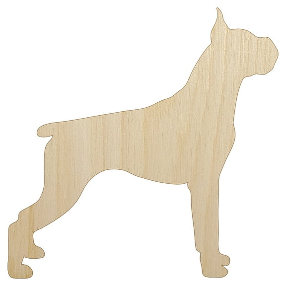 Boxer Dog Solid Wood Shape Unfinished Piece Cutout Craft DIY Projects - 4.70 Inch Size - 1/8 Inch Thick