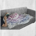 thumbnail image 6 of Groovy Soft Flannel Fleece Throw Blanket, Classic Hand Drawn Style Peace Sign and Swirls Freedom Change Hope Roll, Cozy Plush for Indoor and Outdoor Use, 60" x 80", Pink Blue White, by Ambesonne, 6 of 6