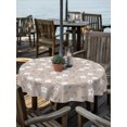 thumbnail image 3 of Outdoor Tablecloth with Umbrella Hole Zipper Country Brown Flowers Round Tablecloth 60" Waterproof Outside Table Cloth Vintage Leaves Plants Floral Rustic Patio Table Cover Tablecloths for Picnic, 3 of 8