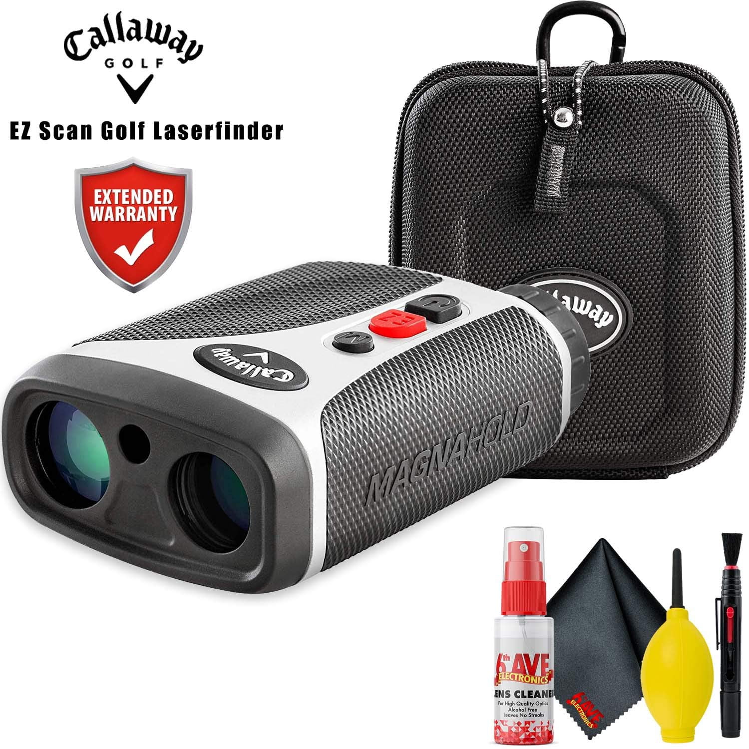 Callaway EZ Scan Golf Laser Rangefinder with Cleaning Kit and Extended Warranty