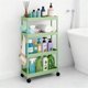 thumbnail image 1 of Pinksheep Carro de Almacenamiento con Ruedas Delgado, Organizador de Baño de 4 Niveles, Estantería con Ruedas para Cocina, Verde, 1 of 1