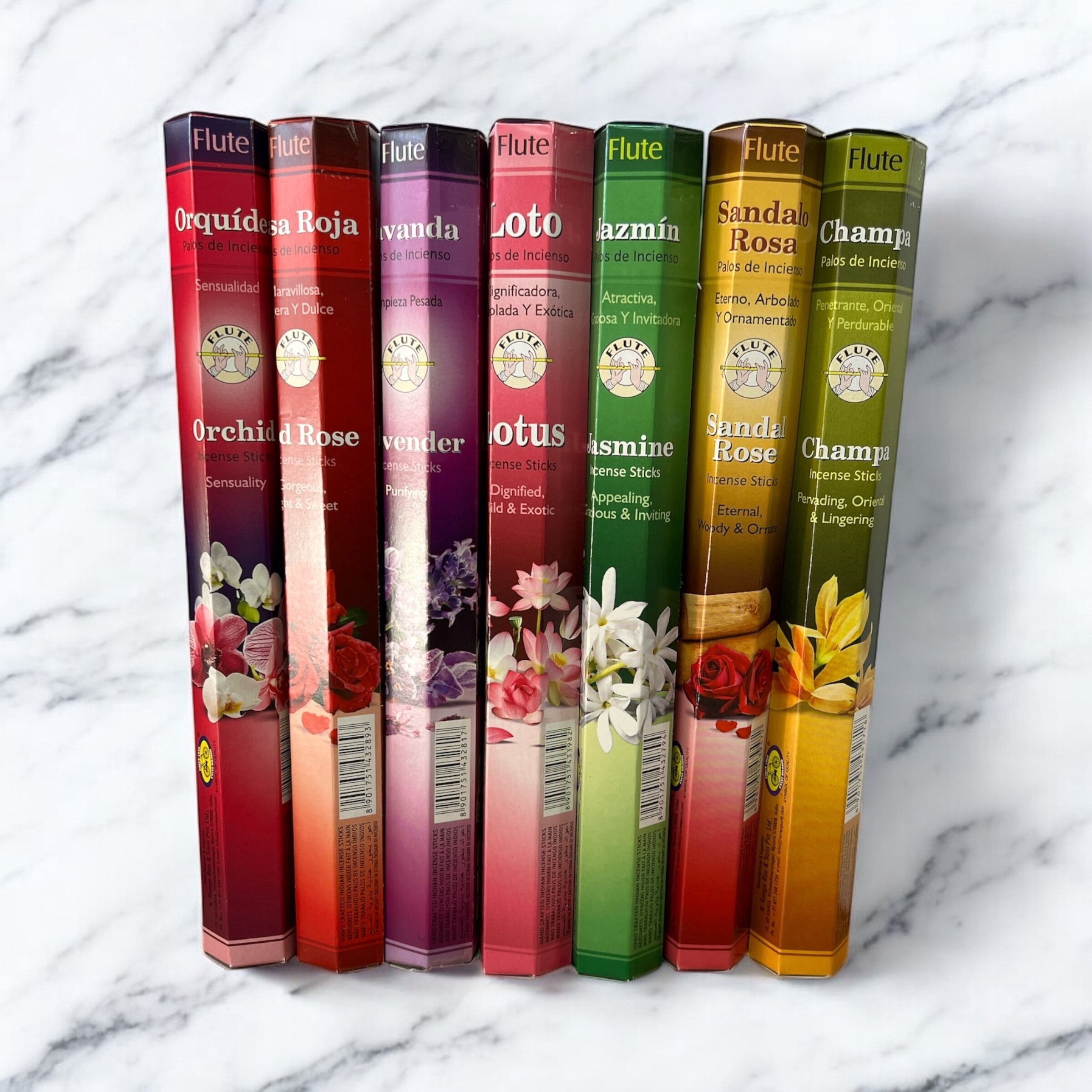 Flute Incense Sticks – Set of 7 (140 Sticks) – Exotic Floral