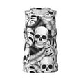 thumbnail image 2 of Easygdp Skull and palm leaves Men's Mesh Basketball Jersey Quick Drying Sleeveless Shirts Fitted Muscle Tank Tops Sport Round Neck T-Shirt - XX-Large, 2 of 9