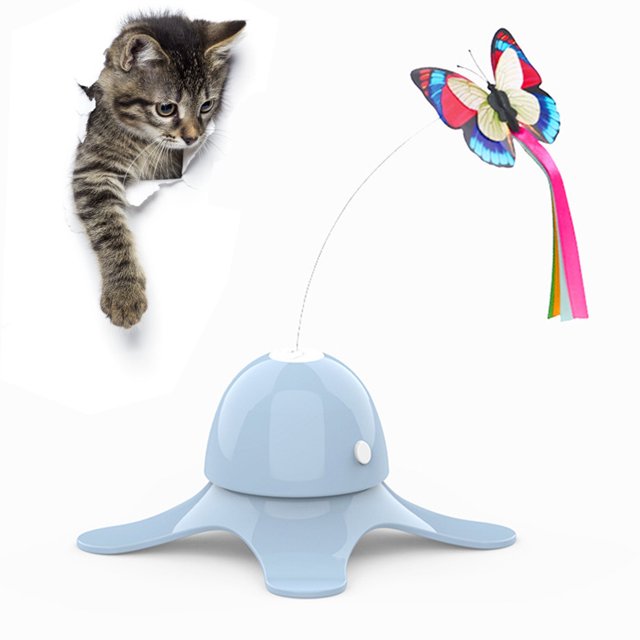 Cat Toy Electronic Interactive Kitten Toy Pet Toy Cat Teaser Toy with Butterfly