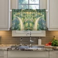 thumbnail image 2 of Yayeee Kitchen Curtains Tier Pair Light Filtering 27"x36" Rod Pocket Short Cafe Window Panel, Art Garden Scene, 2 of 7