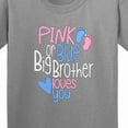 thumbnail image 4 of Inktastic Pink or Blue, Big Brother Loves You Footprints and Heart Youth T-Shirt, 4 of 5