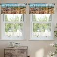 thumbnail image 2 of LALILO Kitchen Curtain Valance Green Hill Landscape Landscape Rod Pocket Window Curtain 52"x 18" Set of 2, 2 of 7