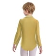 thumbnail image 2 of TiaoBug Kids Boys Tassels Rhinestones Long Sleeve Latin Ballroom Dance Bodysuit Gymnastic Leotard Fringe Top Yellow 16, 2 of 7