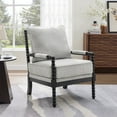 thumbnail image 3 of Roundhill Furniture Belvoir Upholstered Spool Accent Chair, Gray with Black Finish, 3 of 8